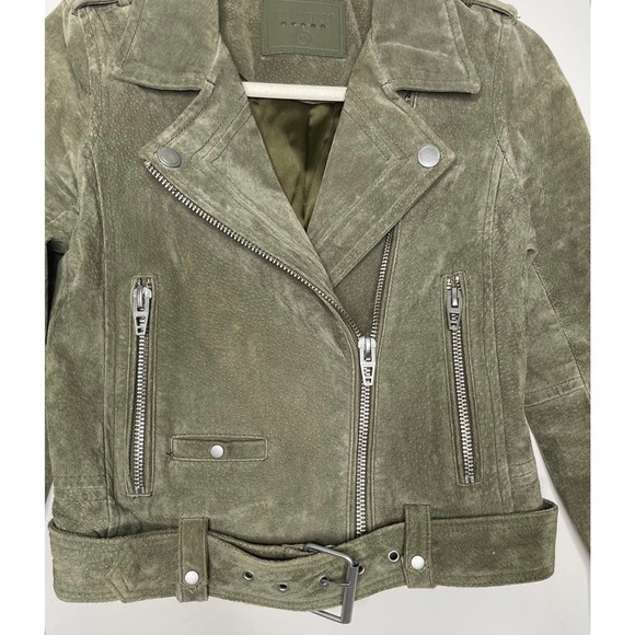 BlankNYC Herb Green Moto Suede Leather Jacket XS - Picture 8 of 10